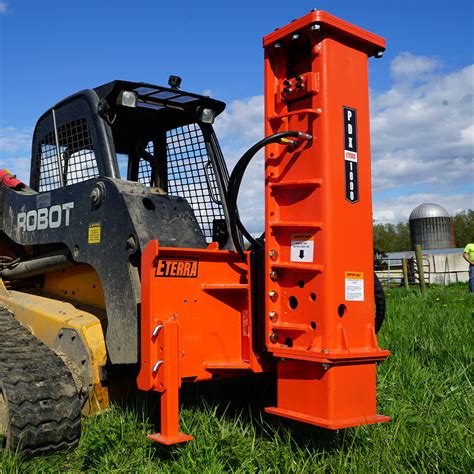 used skid steer with post driver|post driver skid steer attachment.